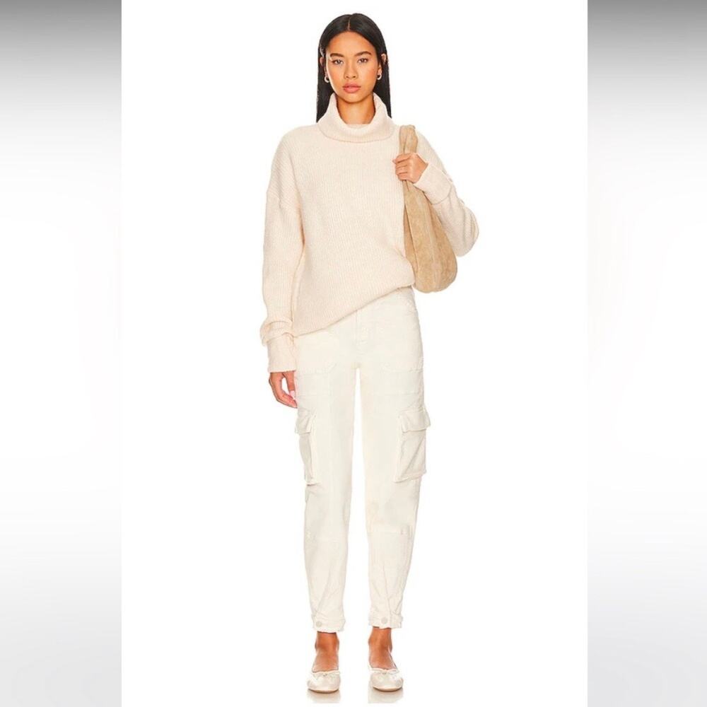 MOTHER The Curbside Cargo Flood Jeans in Egg Eggnog Cream NEW 26